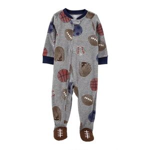 NWT Carter’s Sports Fleece Footed Pajamas 24m